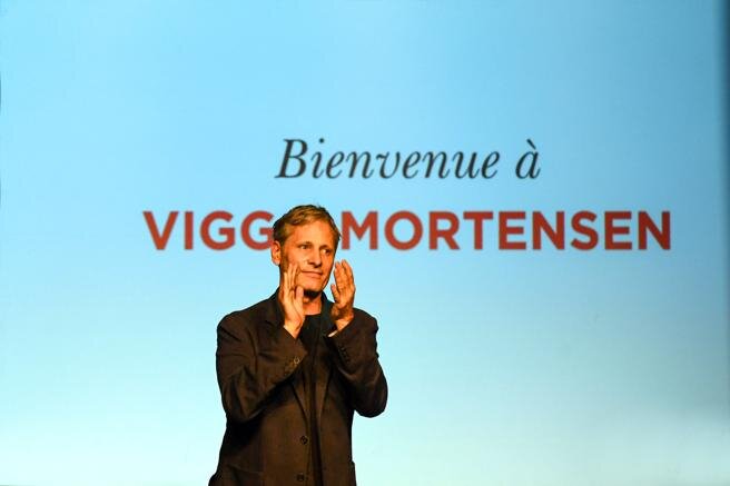 Viggo Mortensen en la Master Class del Festival Lumière (PLS Pool / Getty)